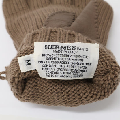 HERMES エルメス 【美品】ボルチモア カシミヤニット/ディアスキン グローブ