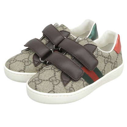 GUCCI グッチ 新品同様 GGキャンバス シェリーライン ベビー キッズ スニーカー シューズ ベージュ系 15cm 463088 シューズ