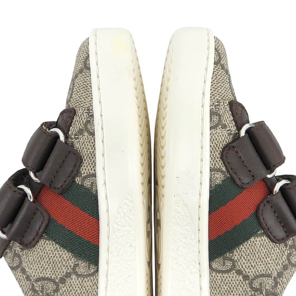 GUCCI グッチ 新品同様 GGキャンバス シェリーライン ベビー キッズ スニーカー シューズ ベージュ系 15cm 463088 シューズ