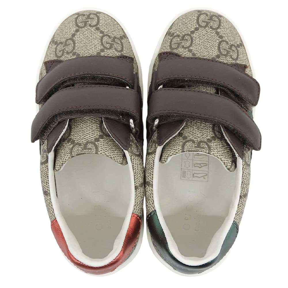 GUCCI グッチ 新品同様 GGキャンバス シェリーライン ベビー キッズ スニーカー シューズ ベージュ系 15cm 463088 シューズ