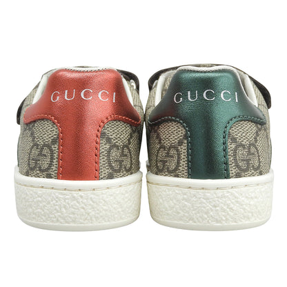 GUCCI グッチ 新品同様 GGキャンバス シェリーライン ベビー キッズ スニーカー シューズ ベージュ系 15cm 463088 シューズ