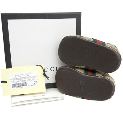 GUCCI グッチ 美品 GGキャンバス シェリーライン キッズ スニーカー シューズ ベージュ系 16 653679 シューズ