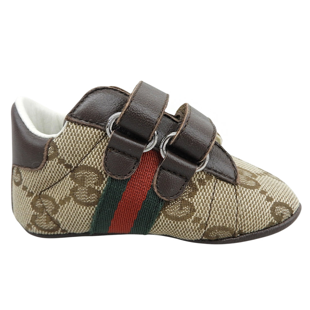 GUCCI グッチ 美品 GGキャンバス シェリーライン キッズ スニーカー シューズ ベージュ系 16 653679 シューズ