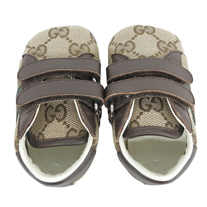 GUCCI グッチ 美品 GGキャンバス シェリーライン キッズ スニーカー シューズ ベージュ系 16 653679 シューズ