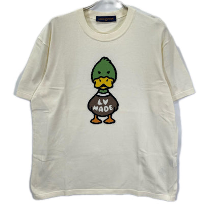 LOUIS VUITTON ルイヴィトン ×NIGO 22SS RM221M F96 HMN04W アイボリー ンタルシアジャカード ダックニットTシャツ トップス