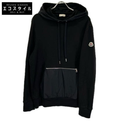 MONCLER モンクレール 21年 ブラック HOODIE ナイロン切り替え パーカー コート