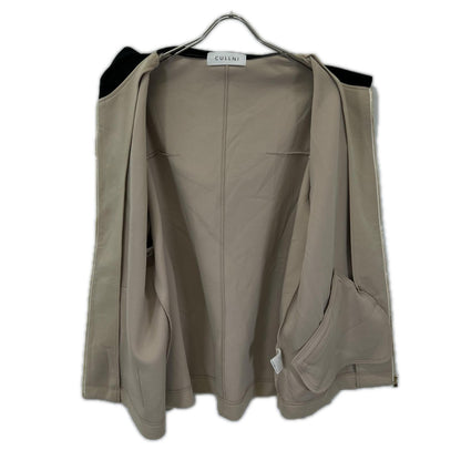 CULLNI クルニ 21AW 015 ベージュ アシンメトリージップアップパーカー トップス