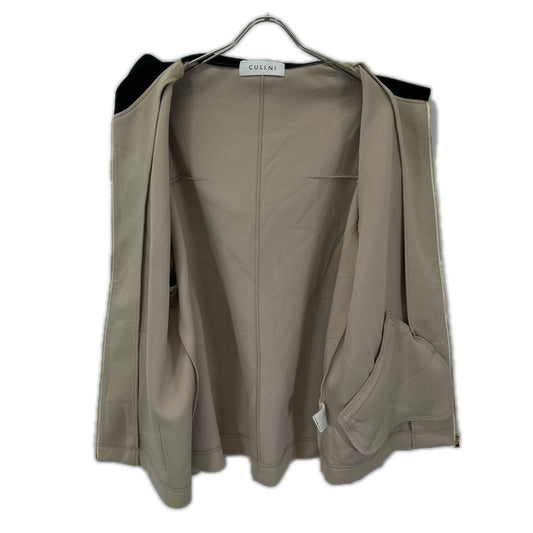 CULLNI クルニ 21AW 015 ベージュ アシンメトリージップアップパーカー トップス