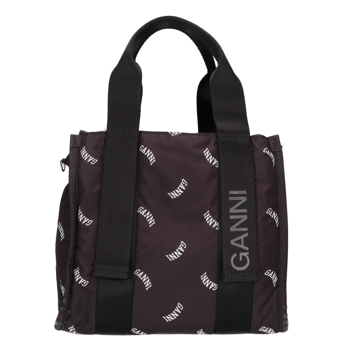 GANNI ガニー ロゴ柄 ナイロン 2WAY トートバッグ