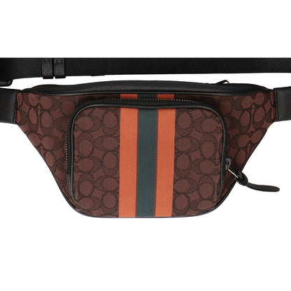 COACH コーチ 【美品】C5386 トンプソン シグネチャー ヴァーシティ ストライプ ベルトバッグ ウエストバッグ