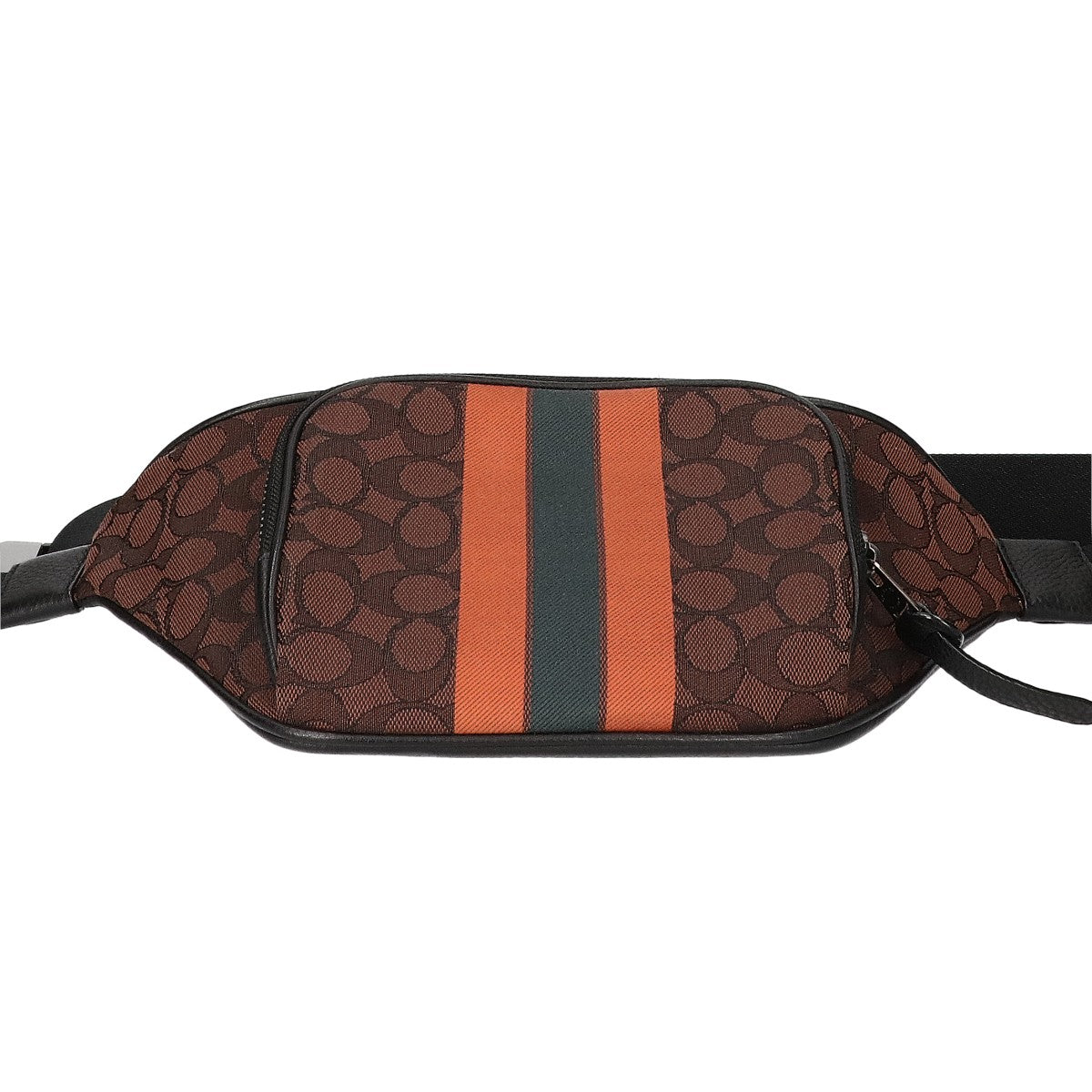COACH コーチ 【美品】C5386 トンプソン シグネチャー ヴァーシティ ストライプ ベルトバッグ ウエストバッグ
