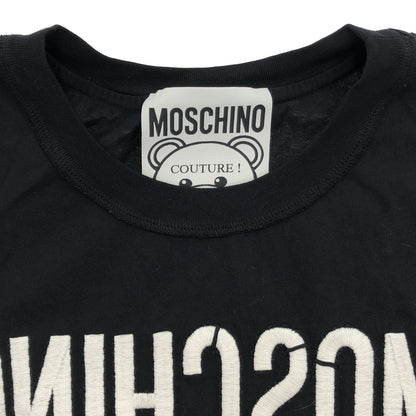 MOSCHINO モスキーノ KB7241177 ブラック クマ刺繍 バルーンスリーブワンピース トップス