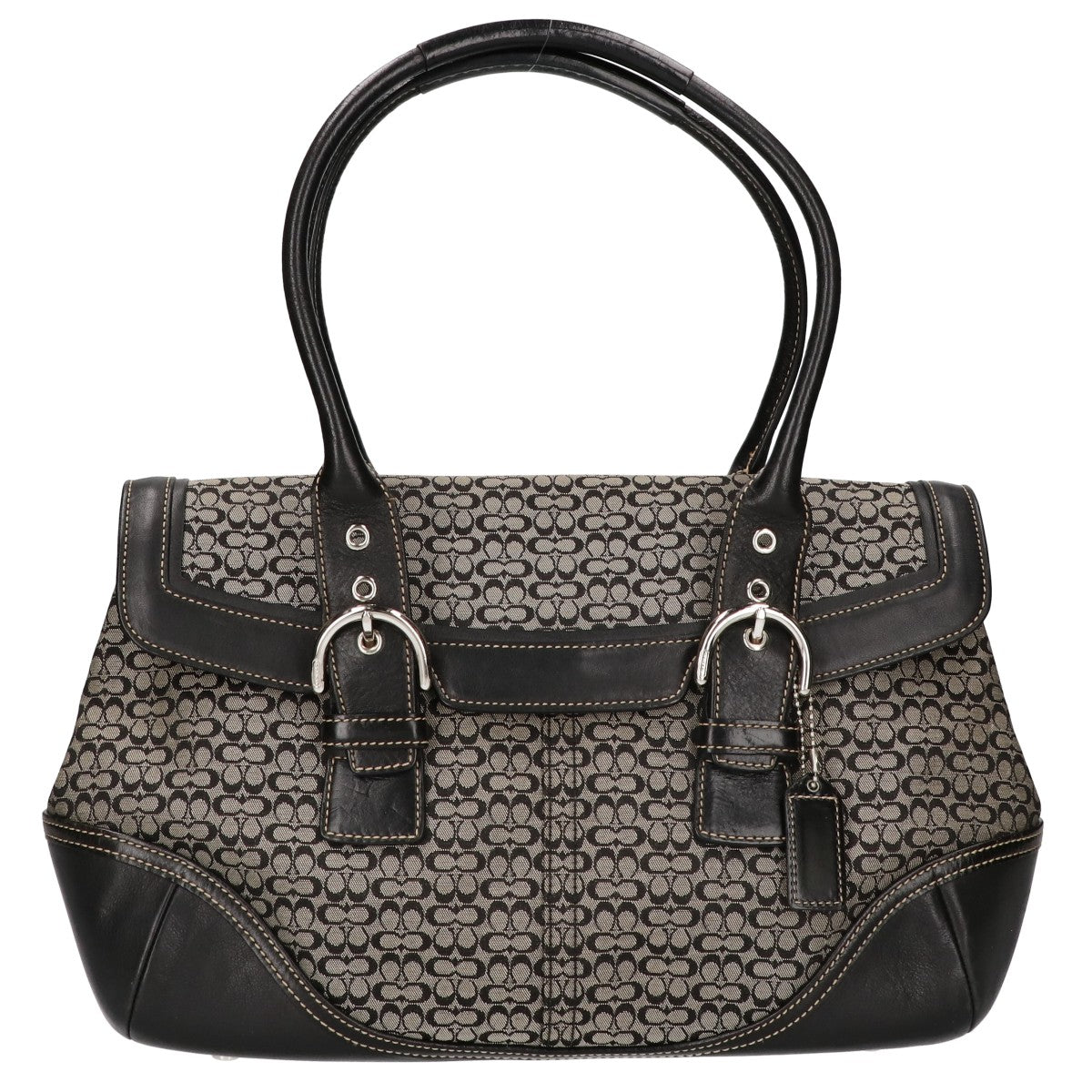 COACH コーチ 7080 シグネチャー/レザー フラップ ハンドバッグ