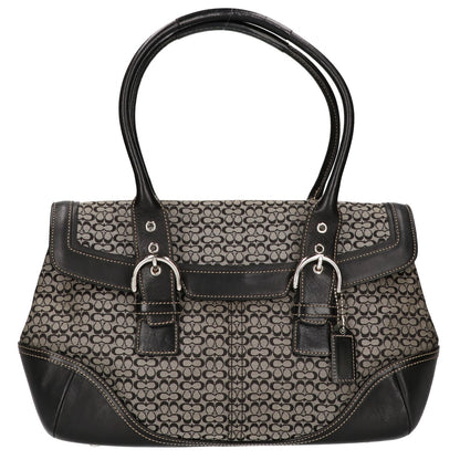 COACH コーチ 7080 シグネチャー/レザー フラップ ハンドバッグ