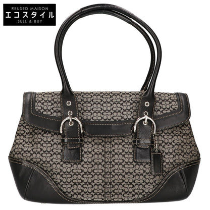 COACH コーチ 7080 シグネチャー/レザー フラップ ハンドバッグ
