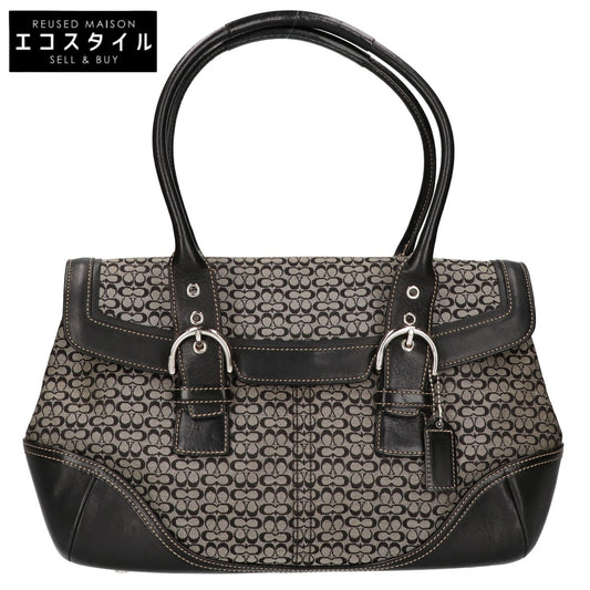 COACH コーチ 7080 シグネチャー/レザー フラップ ハンドバッグ