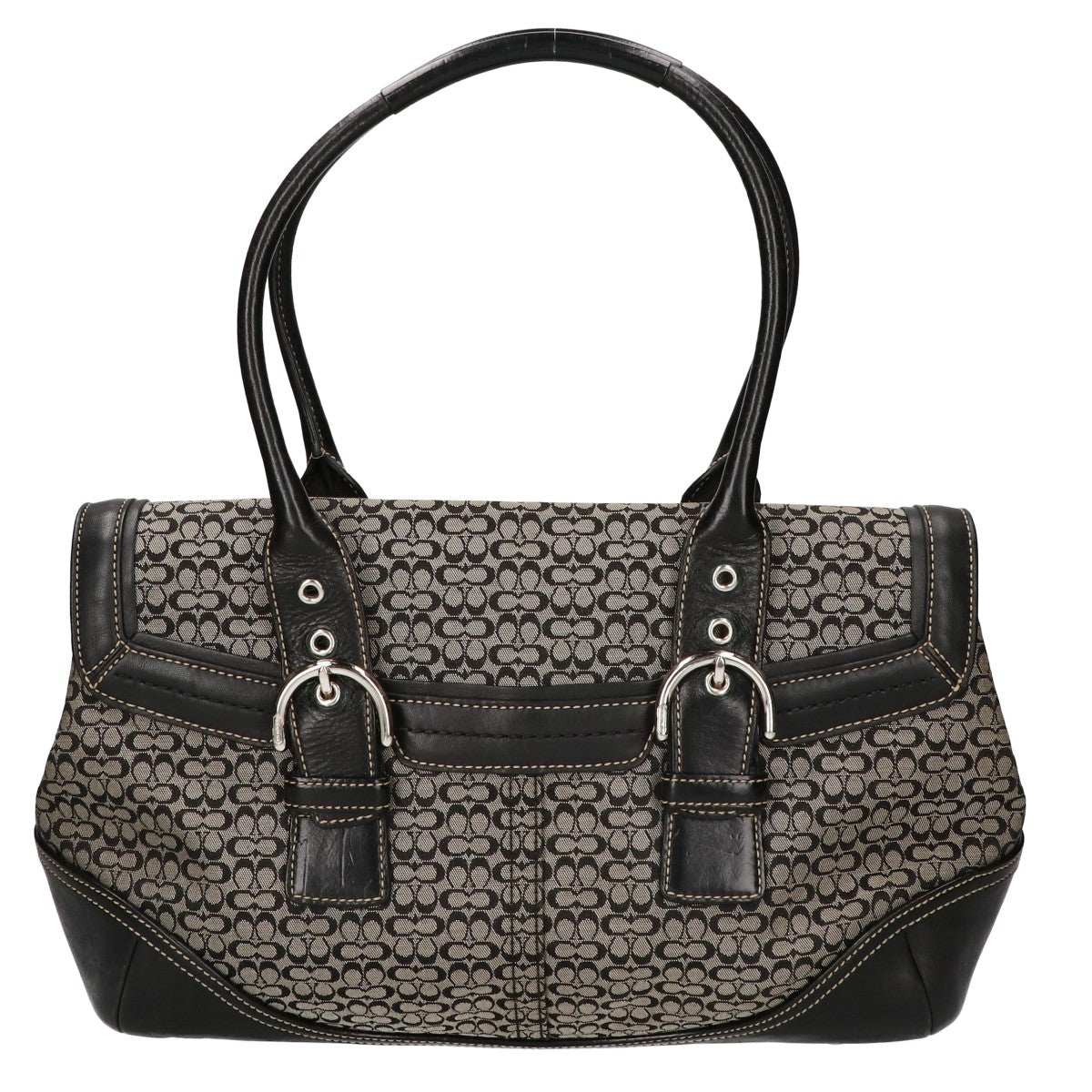 COACH コーチ 7080 シグネチャー/レザー フラップ ハンドバッグ