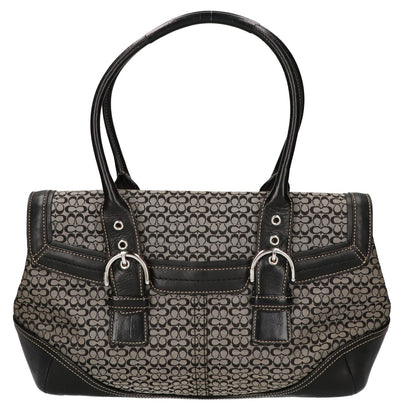 COACH コーチ 7080 シグネチャー/レザー フラップ ハンドバッグ