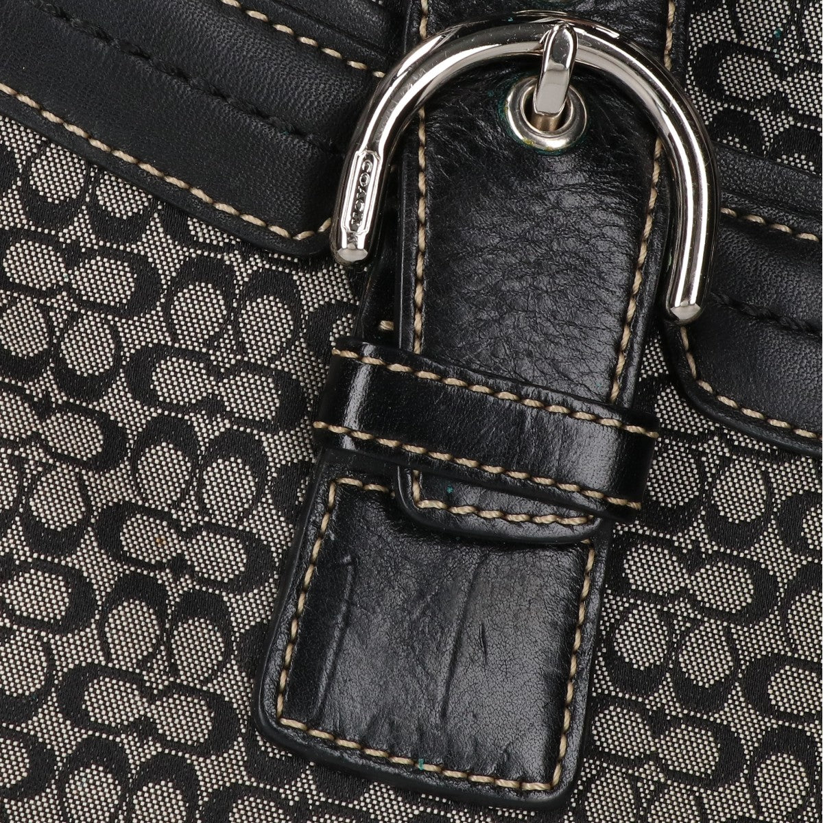 COACH コーチ 7080 シグネチャー/レザー フラップ ハンドバッグ