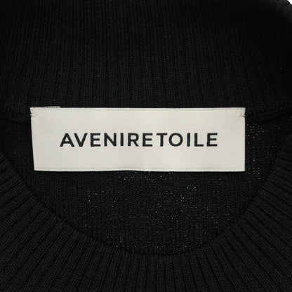 Aveniretoile アベニールエトワール 25年 ブラック スリーブパールハイネックニットプルオーバー トップス