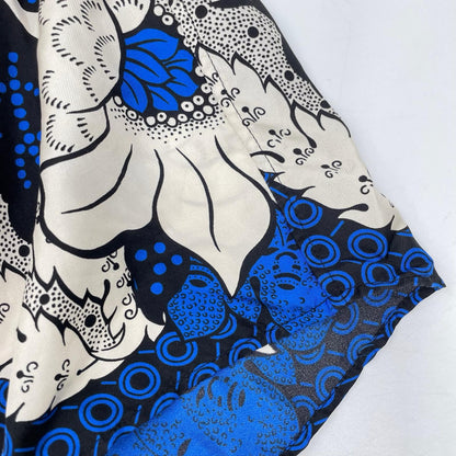 VALENTINO ヴァレンティノ 23SS 2V3AAA90939 ブルー×ホワイト シルク Flower Bandana Vacation Shirt/オープンカラーシャツ トップス