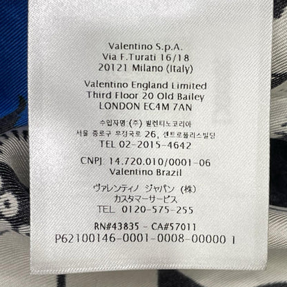 VALENTINO ヴァレンティノ 23SS 2V3AAA90939 ブルー×ホワイト シルク Flower Bandana Vacation Shirt/オープンカラーシャツ トップス