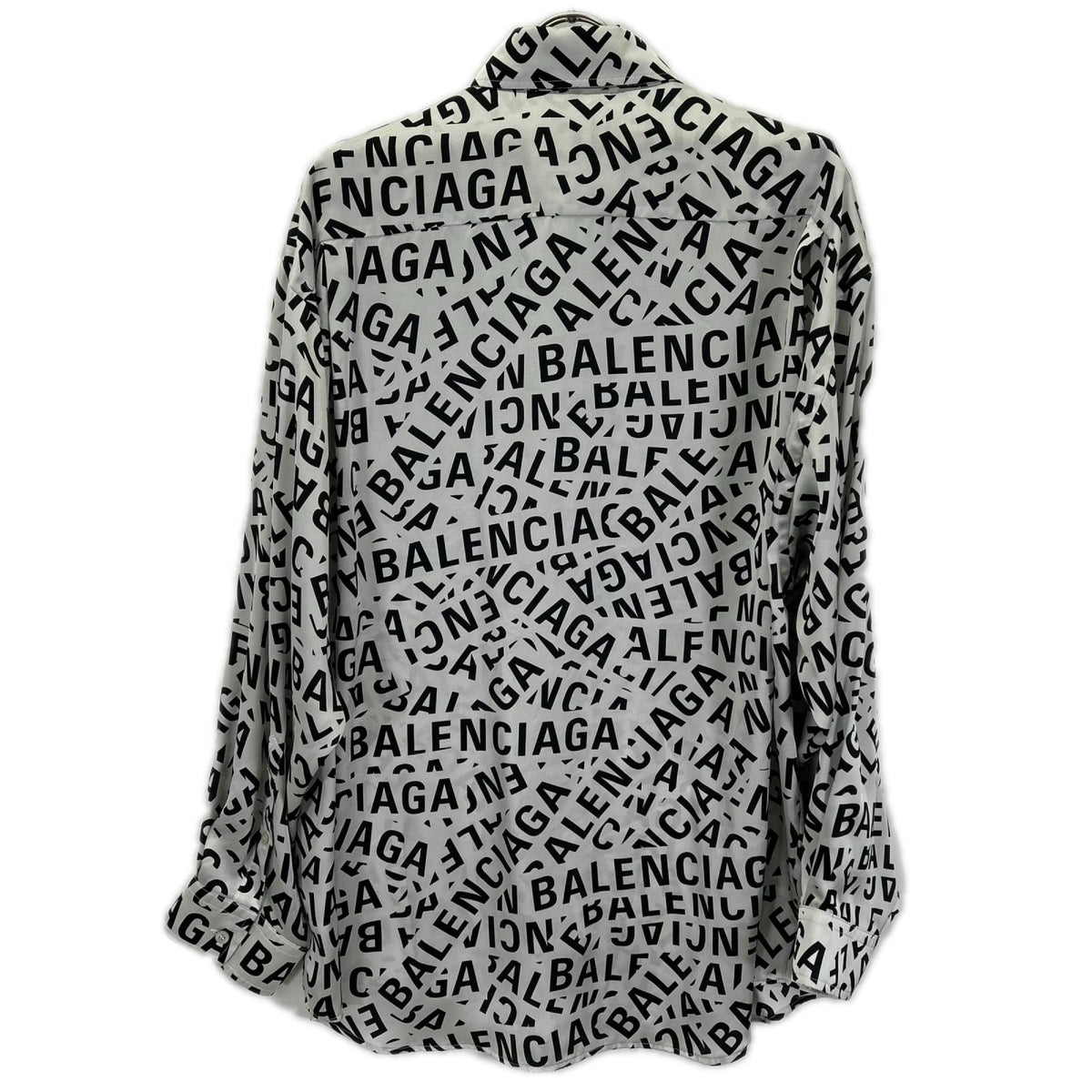 BALENCIAGA バレンシアガ 662983 22SS グレー ロゴプリント 総柄 ロングスリーブシャツ トップス