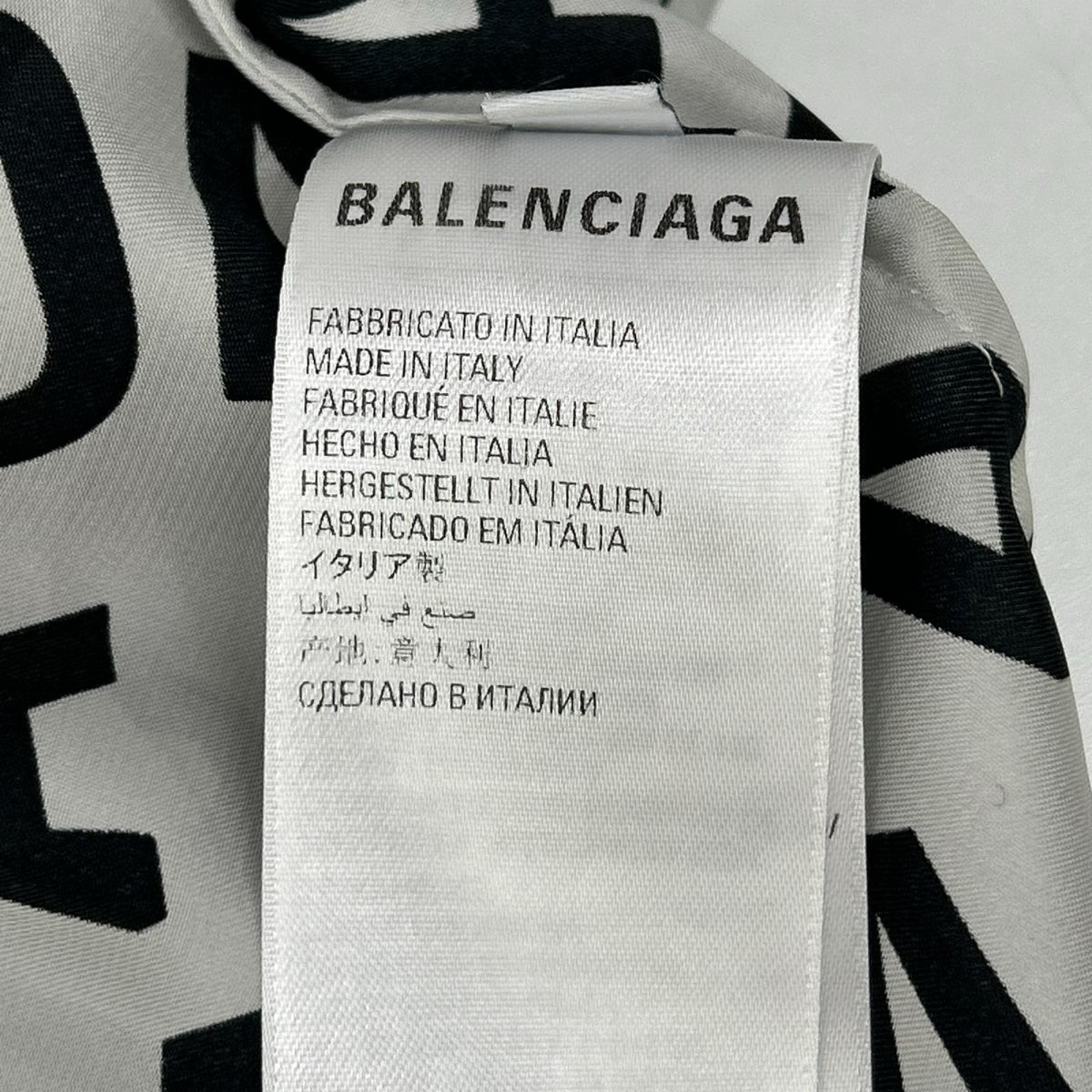 BALENCIAGA バレンシアガ 662983 22SS グレー ロゴプリント 総柄 ロングスリーブシャツ トップス