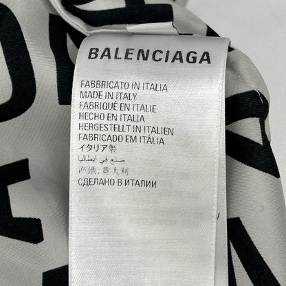 BALENCIAGA バレンシアガ 662983 22SS グレー ロゴプリント 総柄 ロングスリーブシャツ トップス