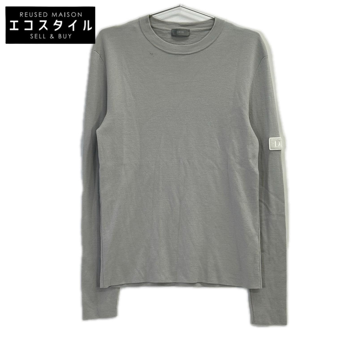 DIOR ディオール 933M647AT071 グレー ロゴパッチ ニットセーター トップス