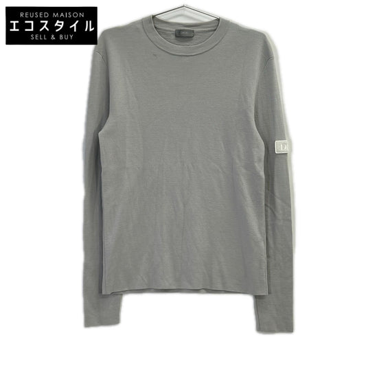 DIOR ディオール 933M647AT071 グレー ロゴパッチ ニットセーター トップス