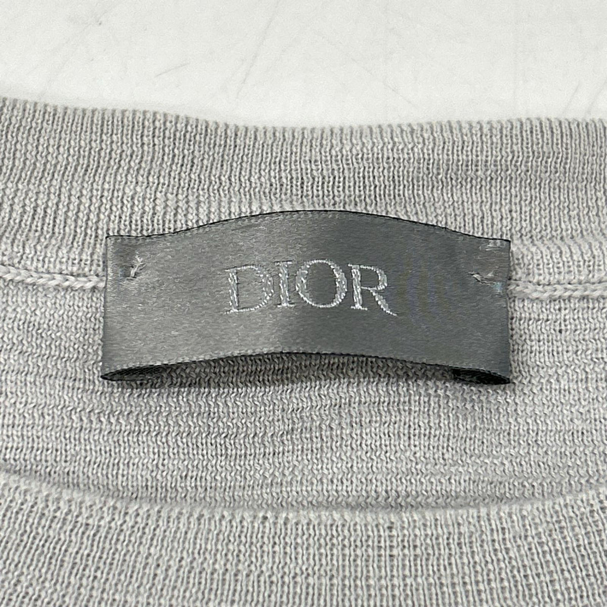 DIOR ディオール 933M647AT071 グレー ロゴパッチ ニットセーター トップス