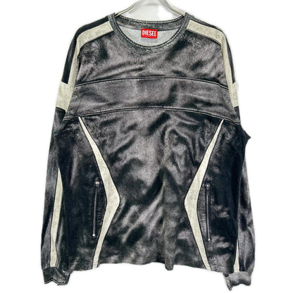 DIESEL ディーゼル ブラック T-BOXT-LS-V5 トロンプルイユ ロングスリーブカットソー トップス