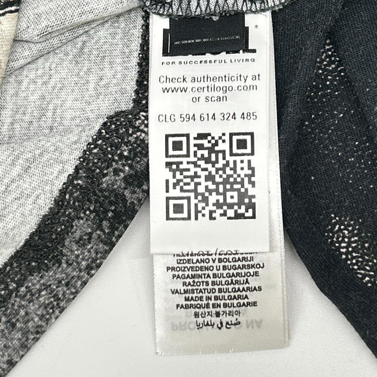 DIESEL ディーゼル ブラック T-BOXT-LS-V5 トロンプルイユ ロングスリーブカットソー トップス