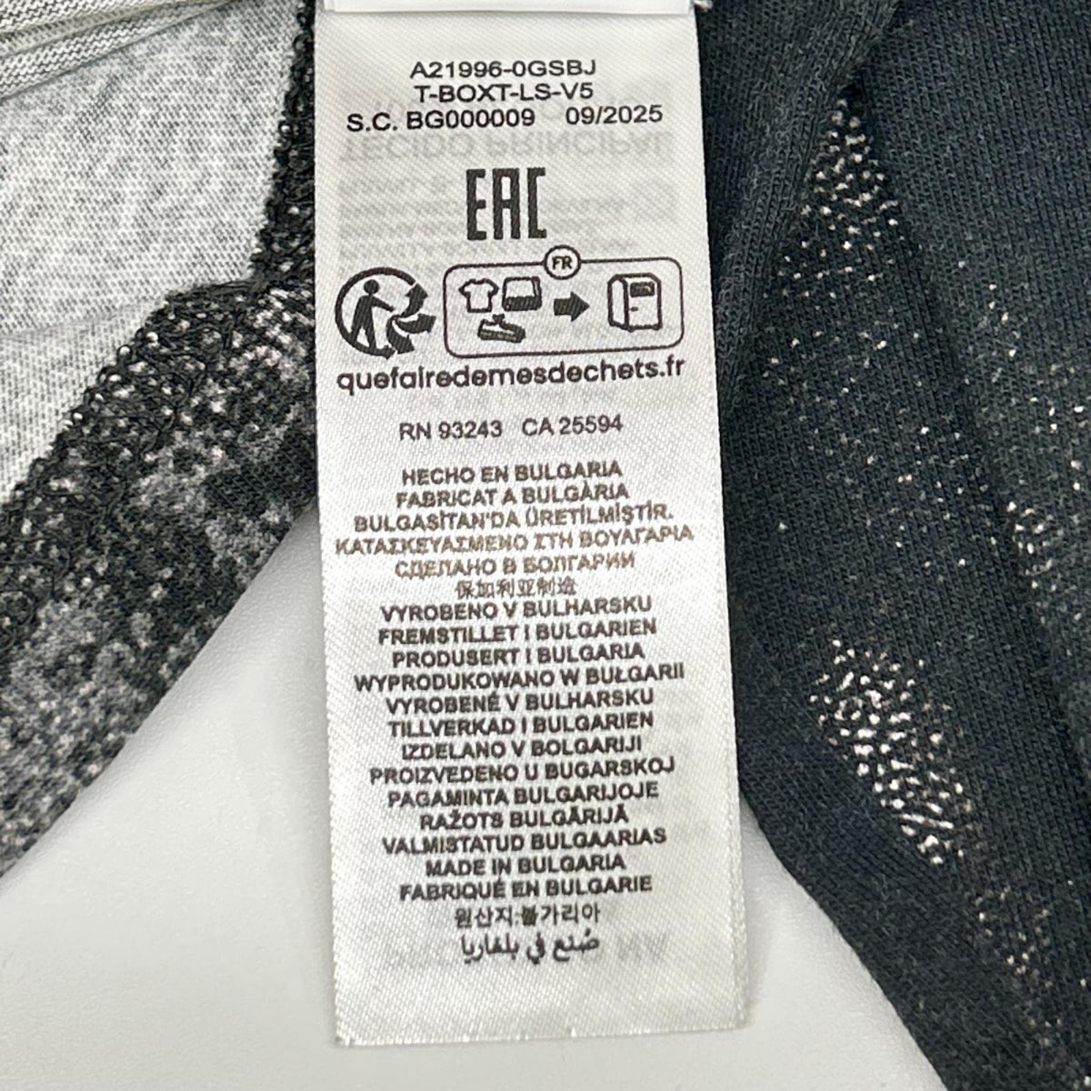 DIESEL ディーゼル ブラック T-BOXT-LS-V5 トロンプルイユ ロングスリーブカットソー トップス