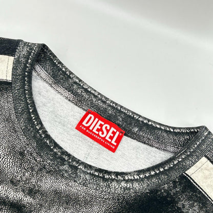 DIESEL ディーゼル ブラック T-BOXT-LS-V5 トロンプルイユ ロングスリーブカットソー トップス