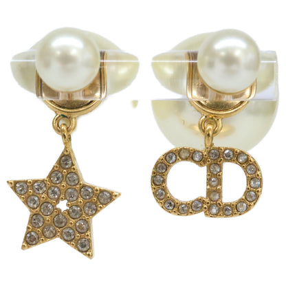 DIOR ディオール Dior Tribales ディオール トライバル ホワイトレジンパール シルバートーンクリスタル ピアス