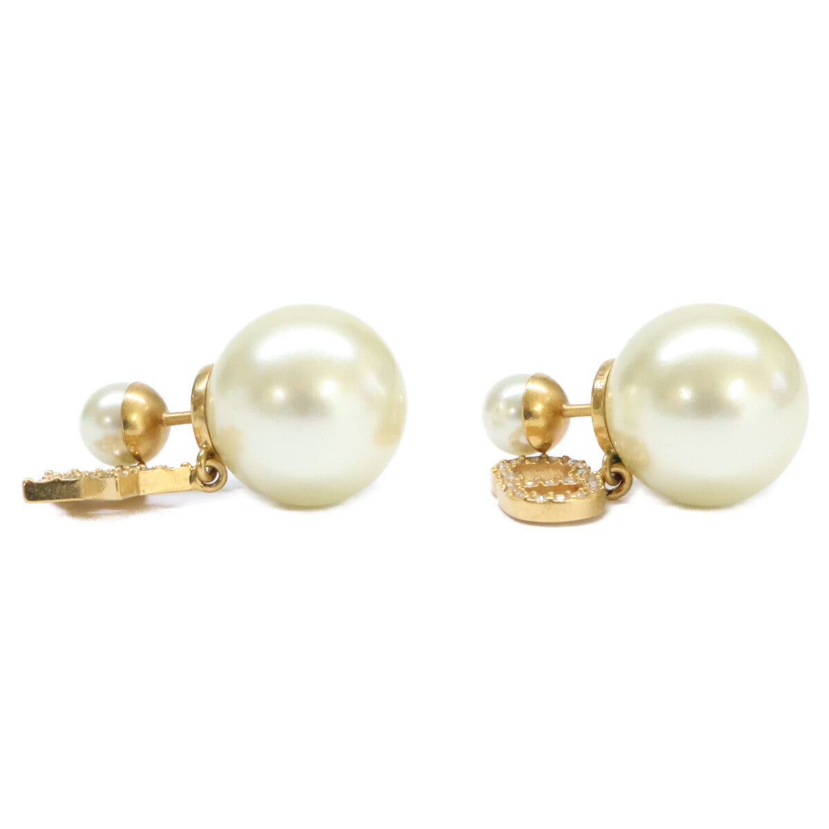 DIOR ディオール Dior Tribales ディオール トライバル ホワイトレジンパール シルバートーンクリスタル ピアス