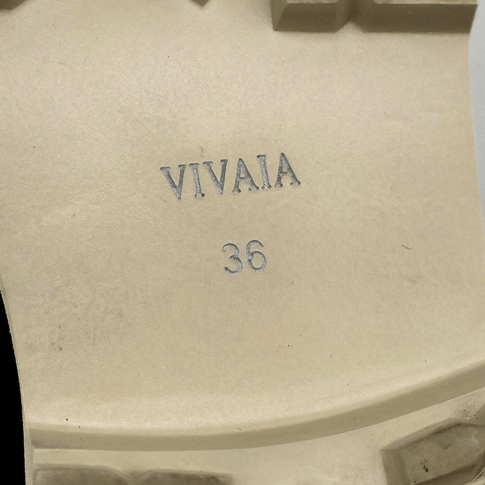 VIVAIA ビバイア 美品 VIVAIA Francesca アーモンドトゥ プラットフォーム ローファー シューズ レディース ブラウン 36 シューズ