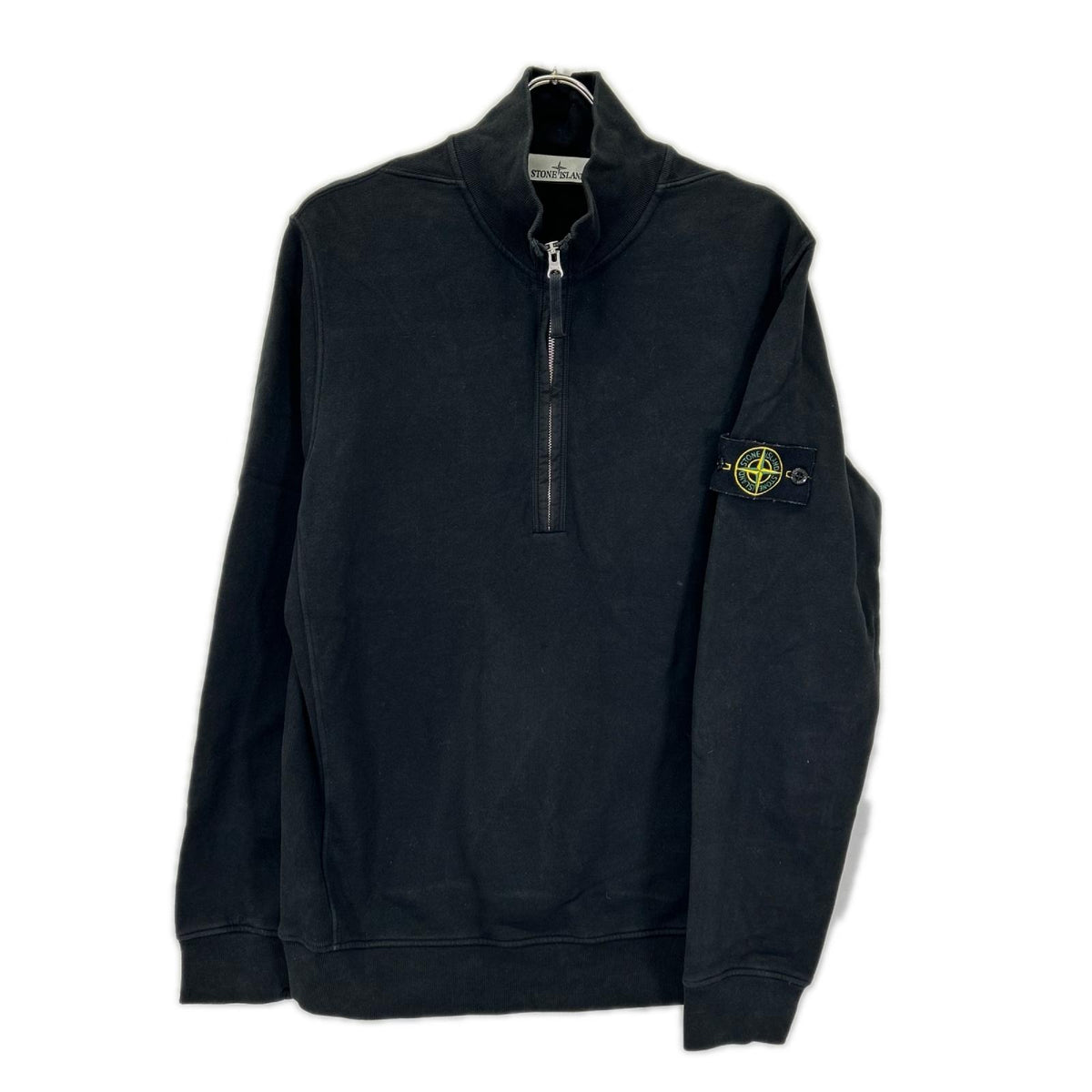 STONE ISLAND ストーンアイランド 24AW 811563420 ブラック Half Zip Sweatshirt ワッペンロゴ付き ハーフジップ スウェット トップス