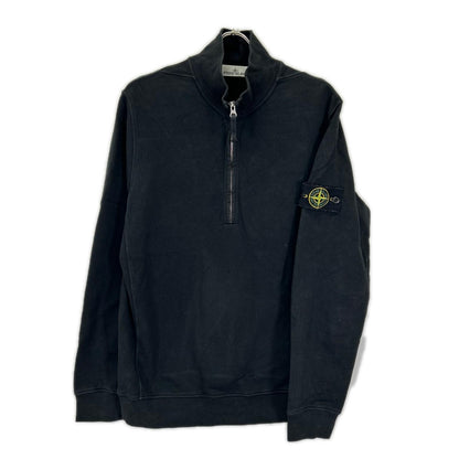STONE ISLAND ストーンアイランド 24AW 811563420 ブラック Half Zip Sweatshirt ワッペンロゴ付き ハーフジップ スウェット トップス