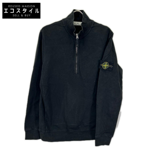 STONE ISLAND ストーンアイランド 24AW 811563420 ブラック Half Zip Sweatshirt ワッペンロゴ付き ハーフジップ スウェット トップス