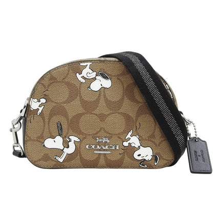 COACH コーチ 美品 PEANUTS シグネチャーキャンバス ミニセレナ クロスボディバッグ ショルダーバッグ レディース ベージュ C4590 ショルダーバッグ