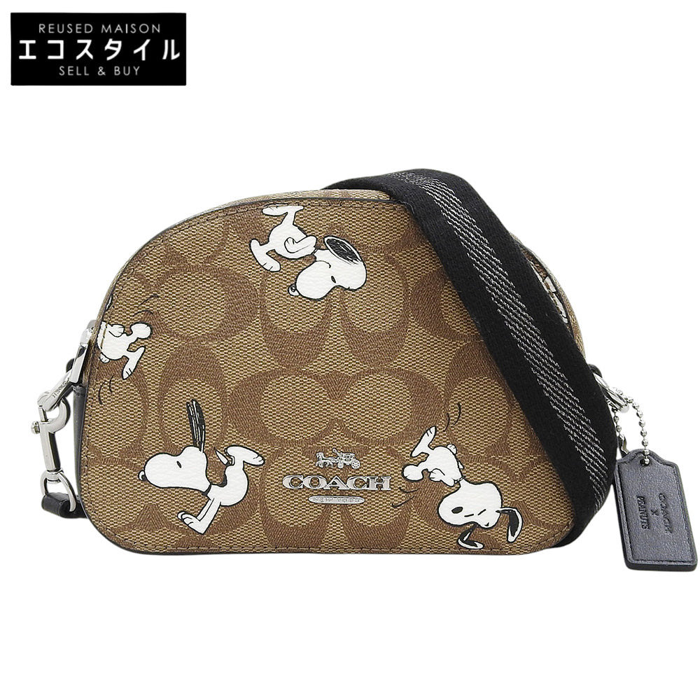COACH コーチ 美品 PEANUTS シグネチャーキャンバス ミニセレナ クロスボディバッグ ショルダーバッグ レディース ベージュ C4590 ショルダーバッグ