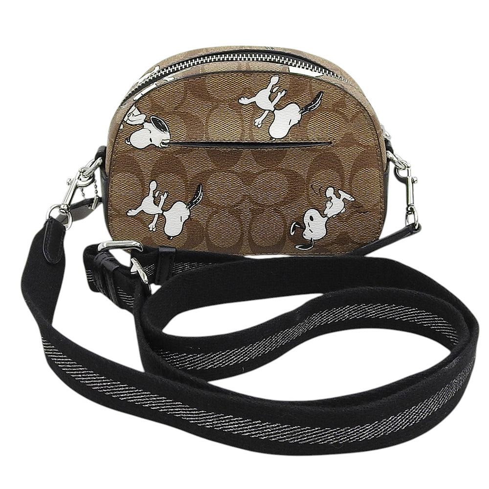COACH コーチ 美品 PEANUTS シグネチャーキャンバス ミニセレナ クロスボディバッグ ショルダーバッグ レディース ベージュ C4590 ショルダーバッグ