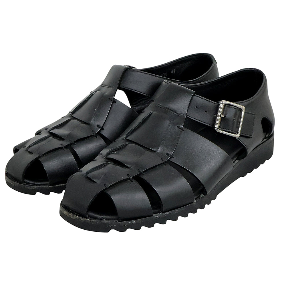 Paraboot パラブーツ PACIFIC パシフィック レザー グルカサンダル シューズ メンズ ブラック 41 シューズ