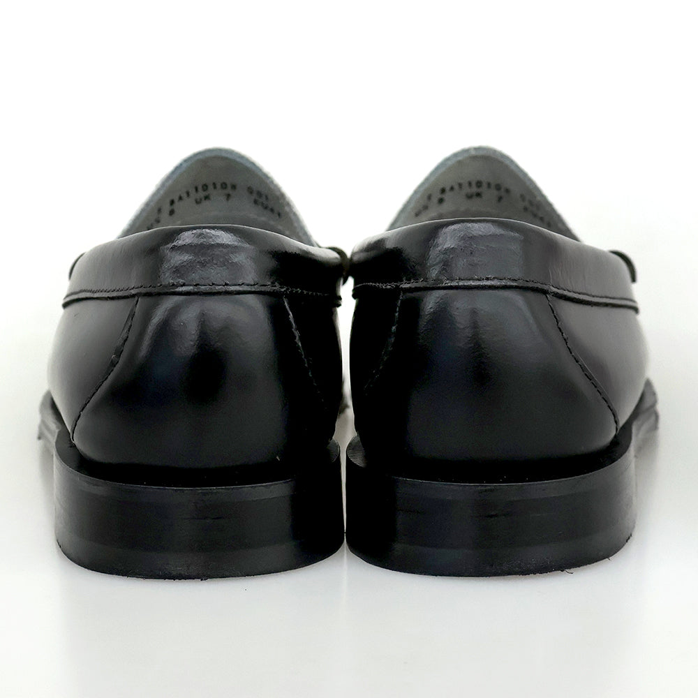 G.H.BASS ジーエイチバス 美品 レザー コインローファー シューズ メンズ ブラック×ホワイト 41 EBA11010H 001 シューズ