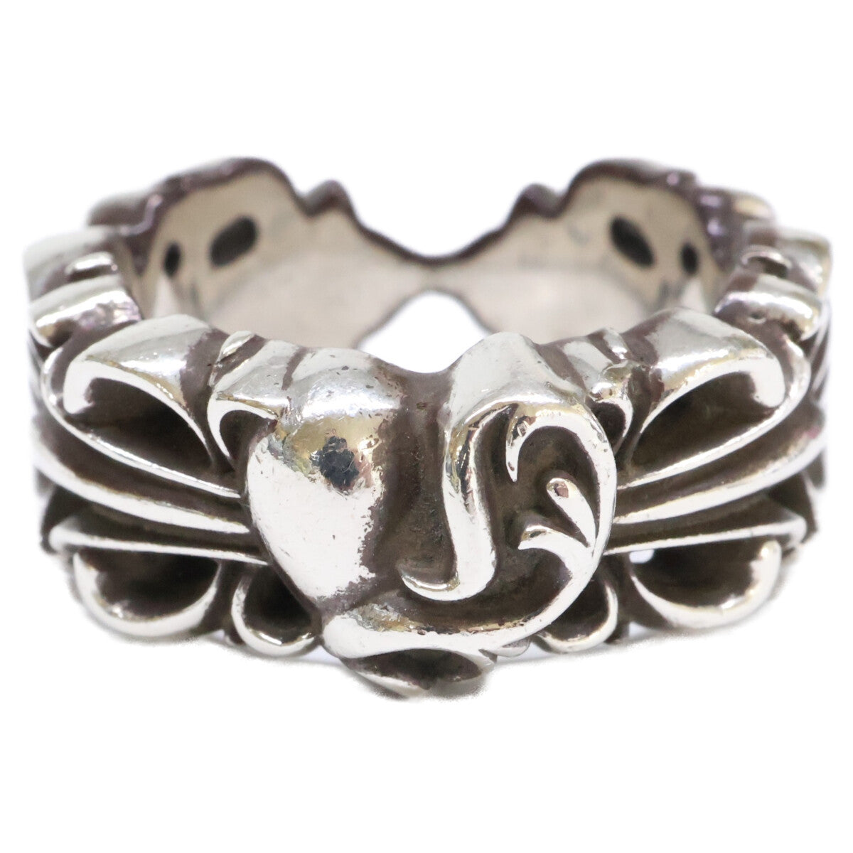 Chrome hearts クロムハーツ 925 DBL FLRL CRS HRT ダブルフローラルクロスハート リング 指輪