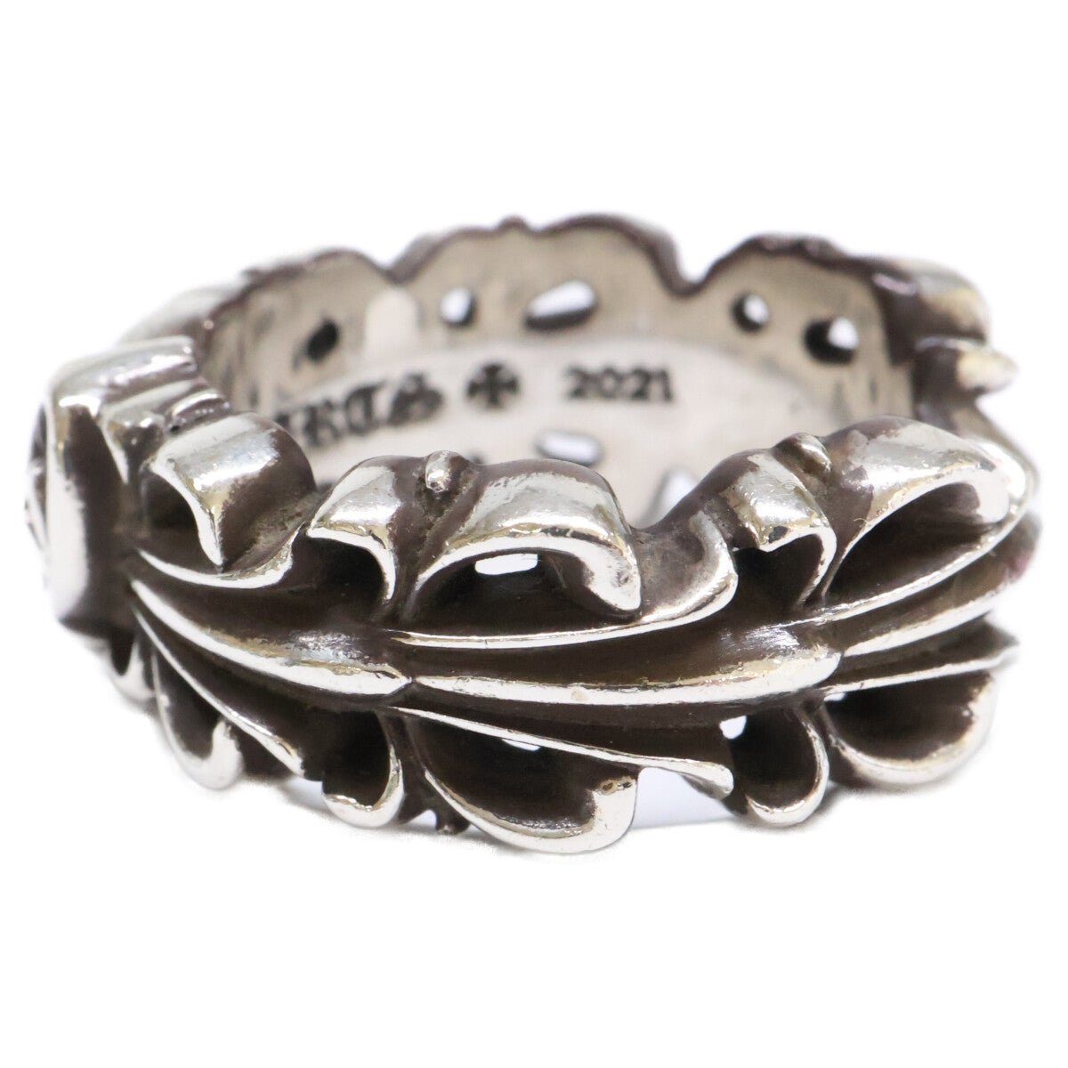 Chrome hearts クロムハーツ 925 DBL FLRL CRS HRT ダブルフローラルクロスハート リング 指輪