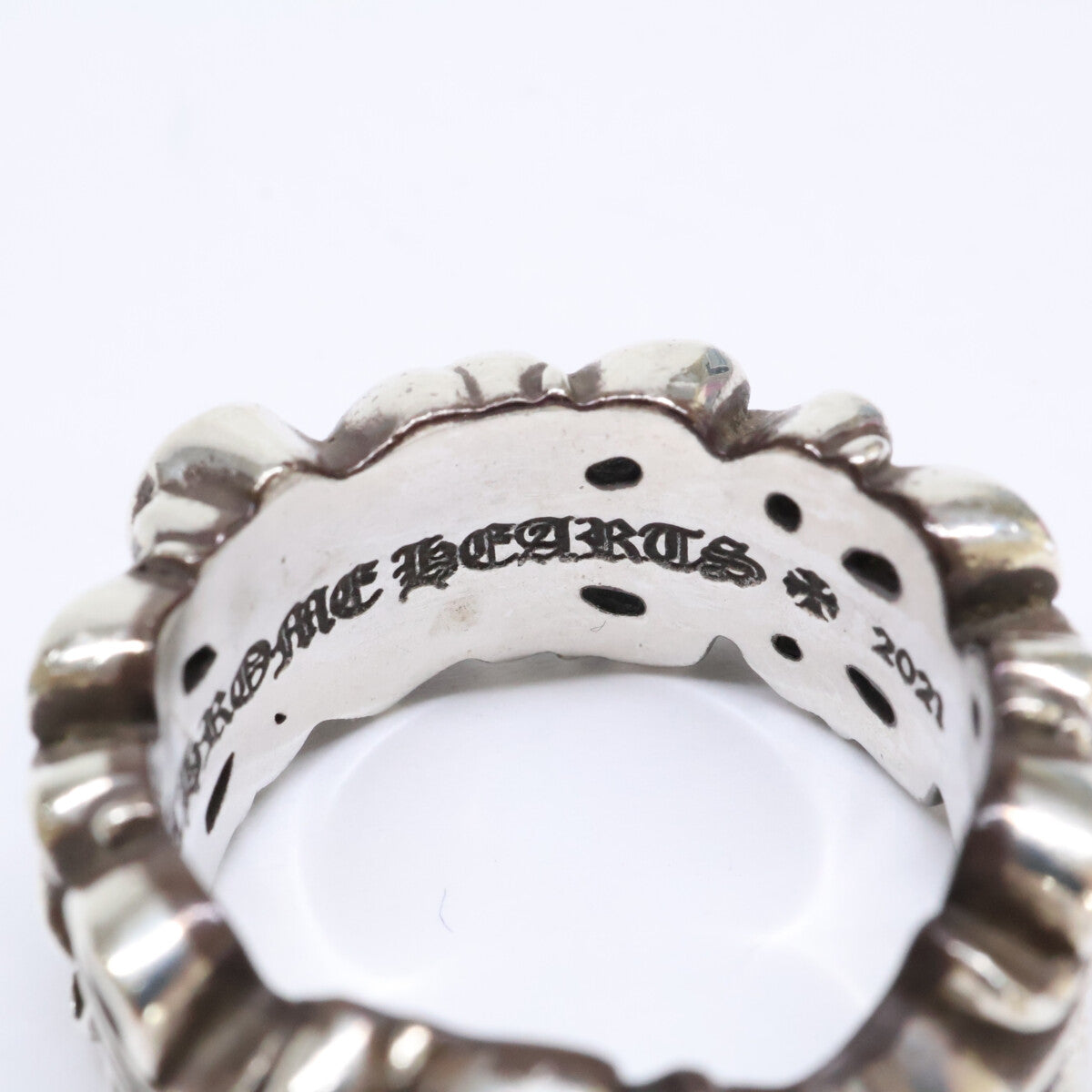 Chrome hearts クロムハーツ 925 DBL FLRL CRS HRT ダブルフローラルクロスハート リング 指輪